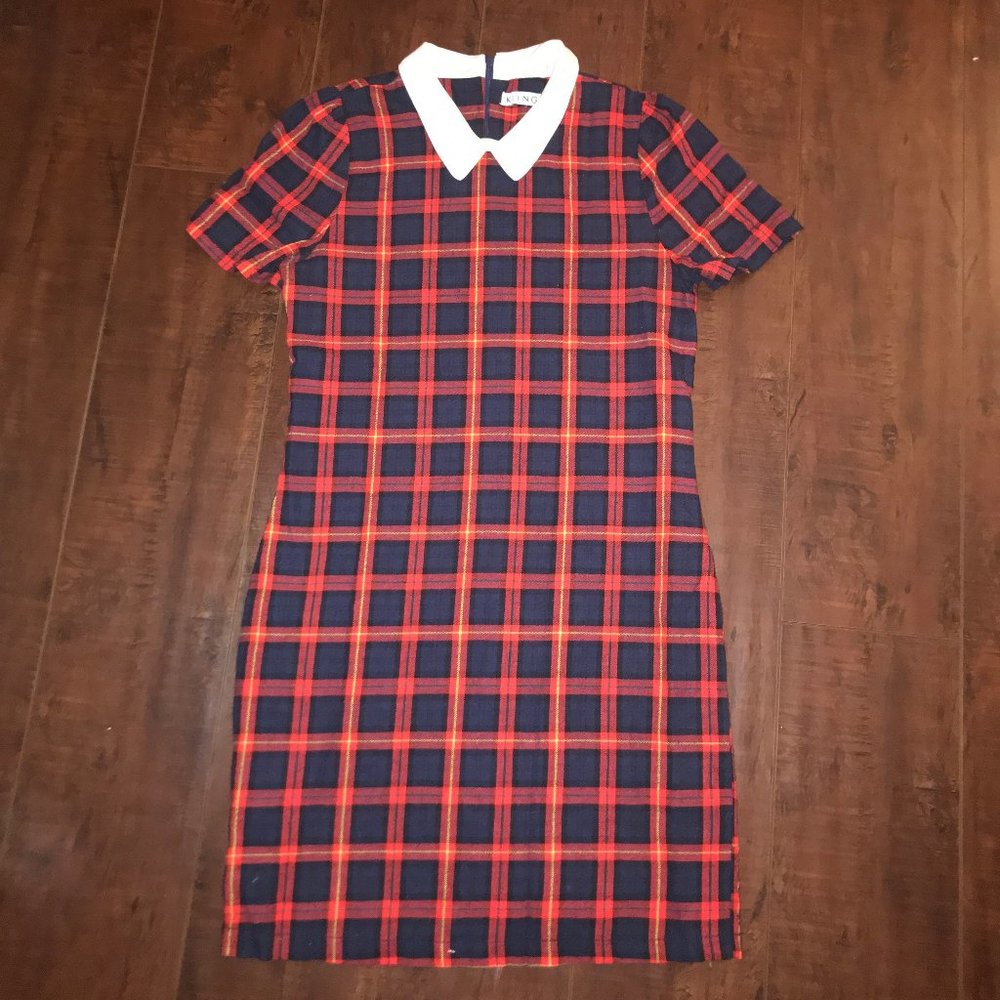 Plaid red dress